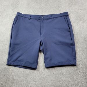 Bugatchi Shorts Mens 40 Navy Blue Stretch Flat Front‎ Casual Golf